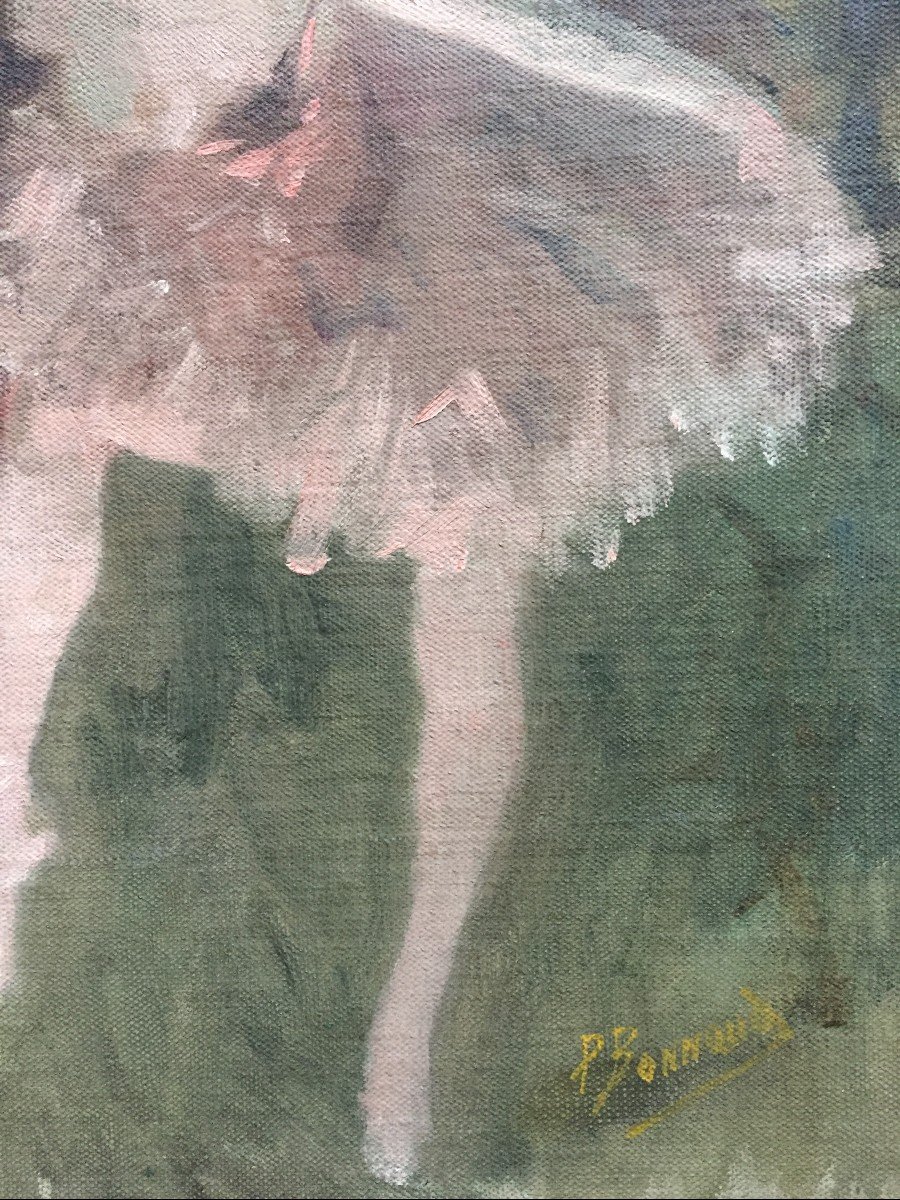 Pierre Bonnaud (1865-1930). Dancer. Oil On Canvas Mounted On Cardboard, Signed. Framework.-photo-4