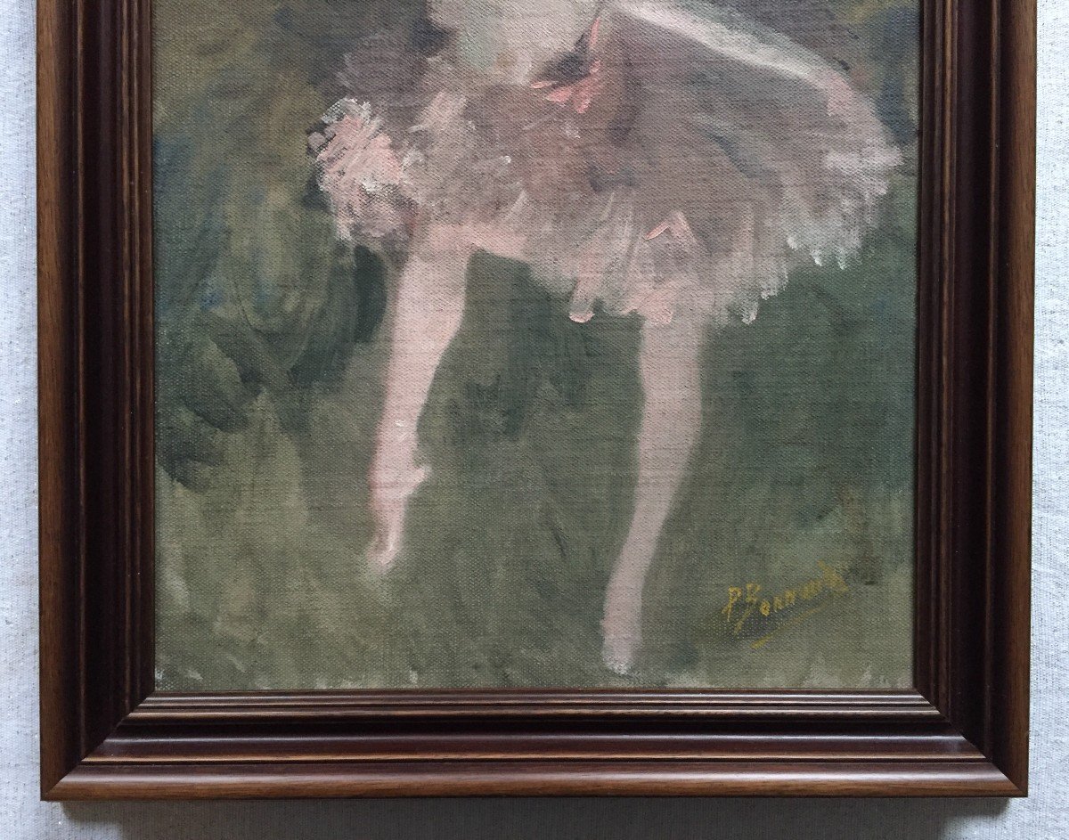 Pierre Bonnaud (1865-1930). Dancer. Oil On Canvas Mounted On Cardboard, Signed. Framework.-photo-5