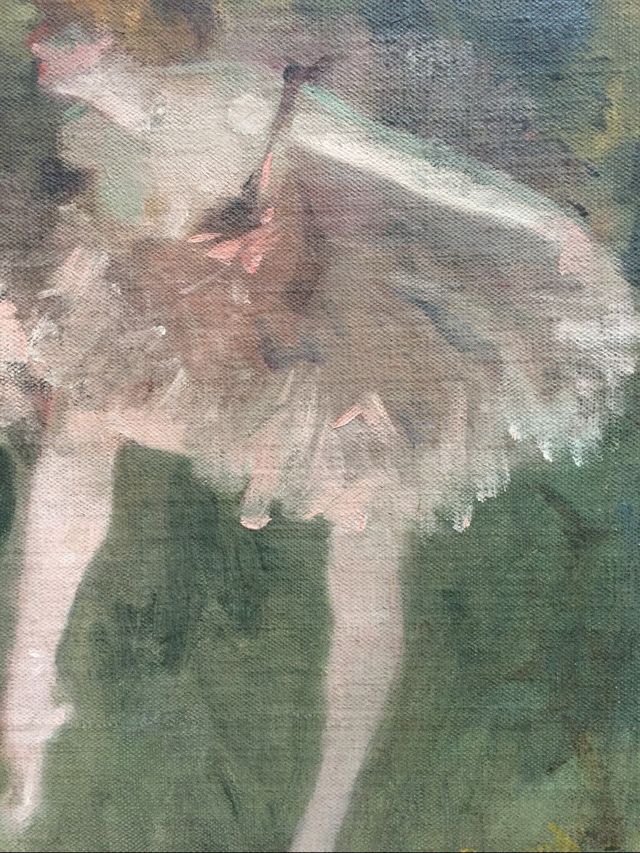 Pierre Bonnaud (1865-1930). Dancer. Oil On Canvas Mounted On Cardboard, Signed. Framework.-photo-8