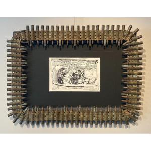 Hervé Di Rosa (born In 1959). Untitled, 1982. Ink Drawing. Folk Art Frame Of The Trenches.