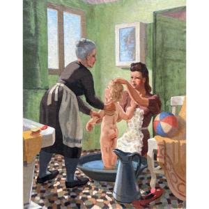 Louis-Marcel Got (1920-1994). La Toilette. Huile Sur Toile.