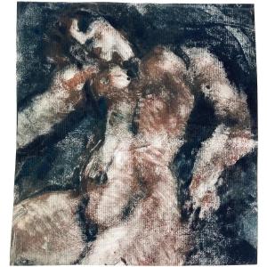 Pierre Combet-descombes (1885-1966). Female Nude, Circa 1915-1920. Polychrome Monotype.