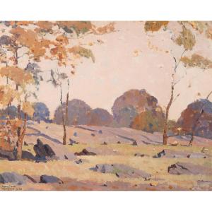 Léon Reni-mel (1893-1984). Park In New York, 1930. Oil On Panel, Signed. 