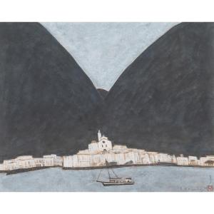 Shigeyoshi Koyama (born 1940). View Of Cadaquès. 2024. Watercolor, Signed.