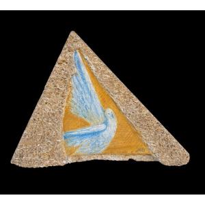 Jeanne-marie Bertaux (1924–2024). Bird In Flight. Fresco Painting On Stone.