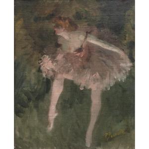 Pierre Bonnaud (1865-1930). Danseuse. Huile Sur Toile Contrecoll&eacute;e Sur Carton, Sign&eacute;e. Cadre. 
