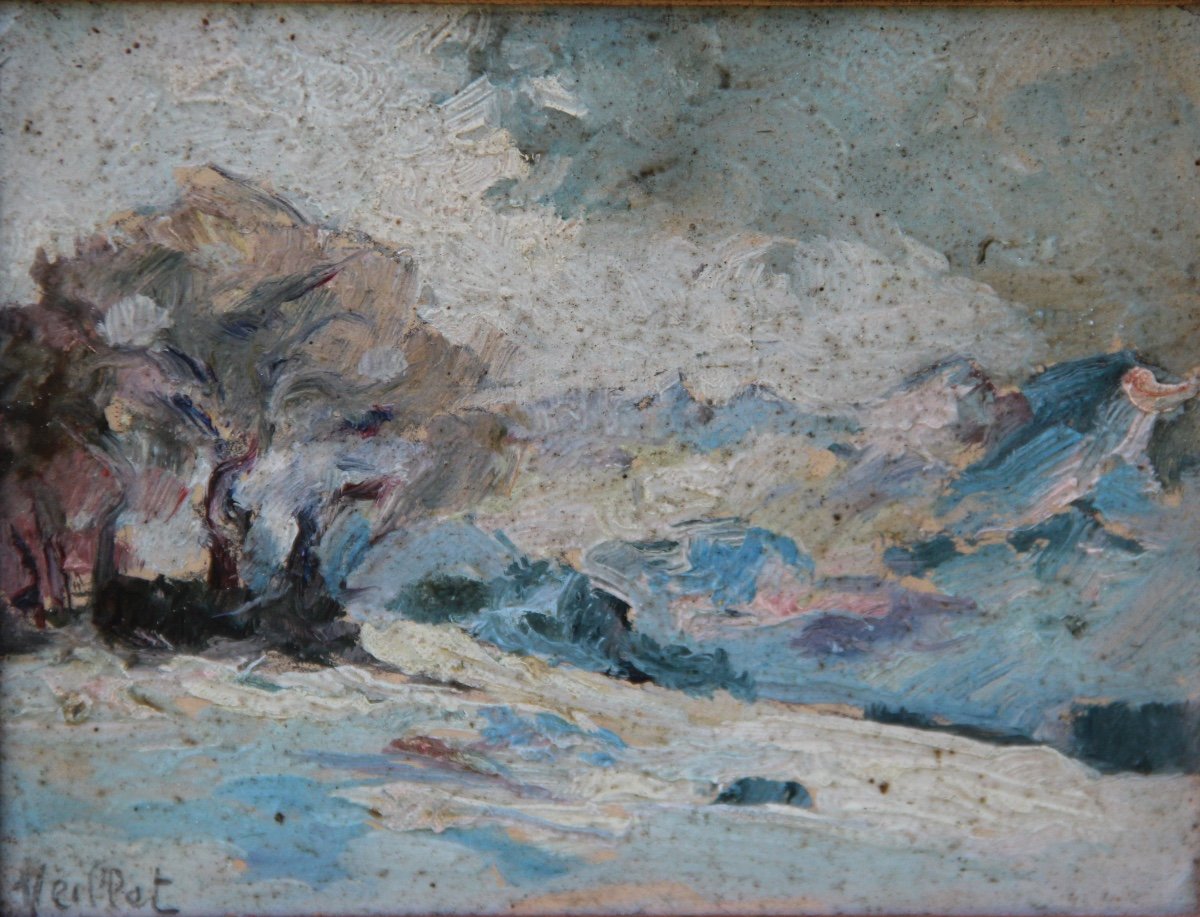 Snow Landscape By Alfred Veillet (1882-1958)-photo-4