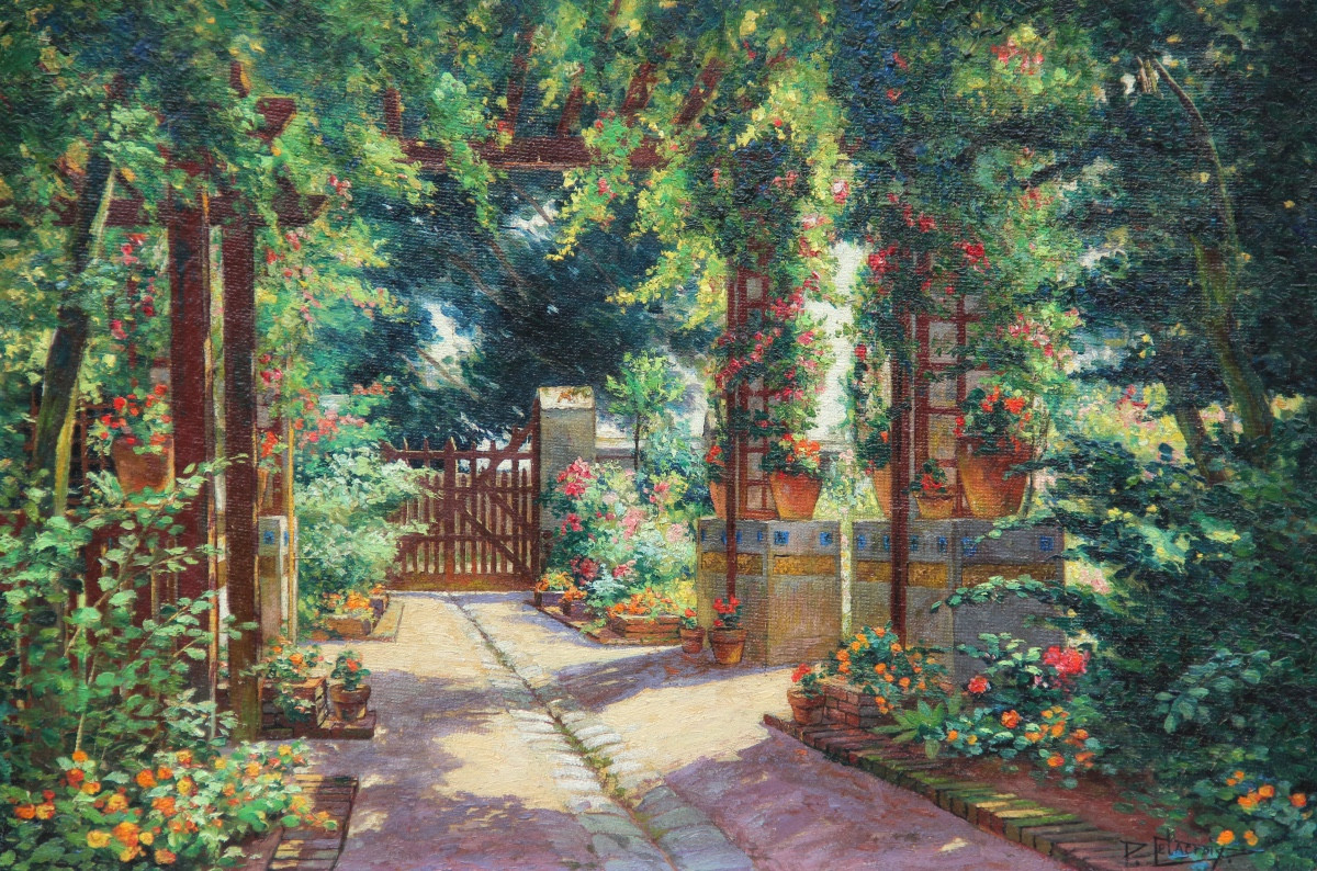 L'Allée FLEURIE par Pauline DELACROIX (1863-1912)-photo-3