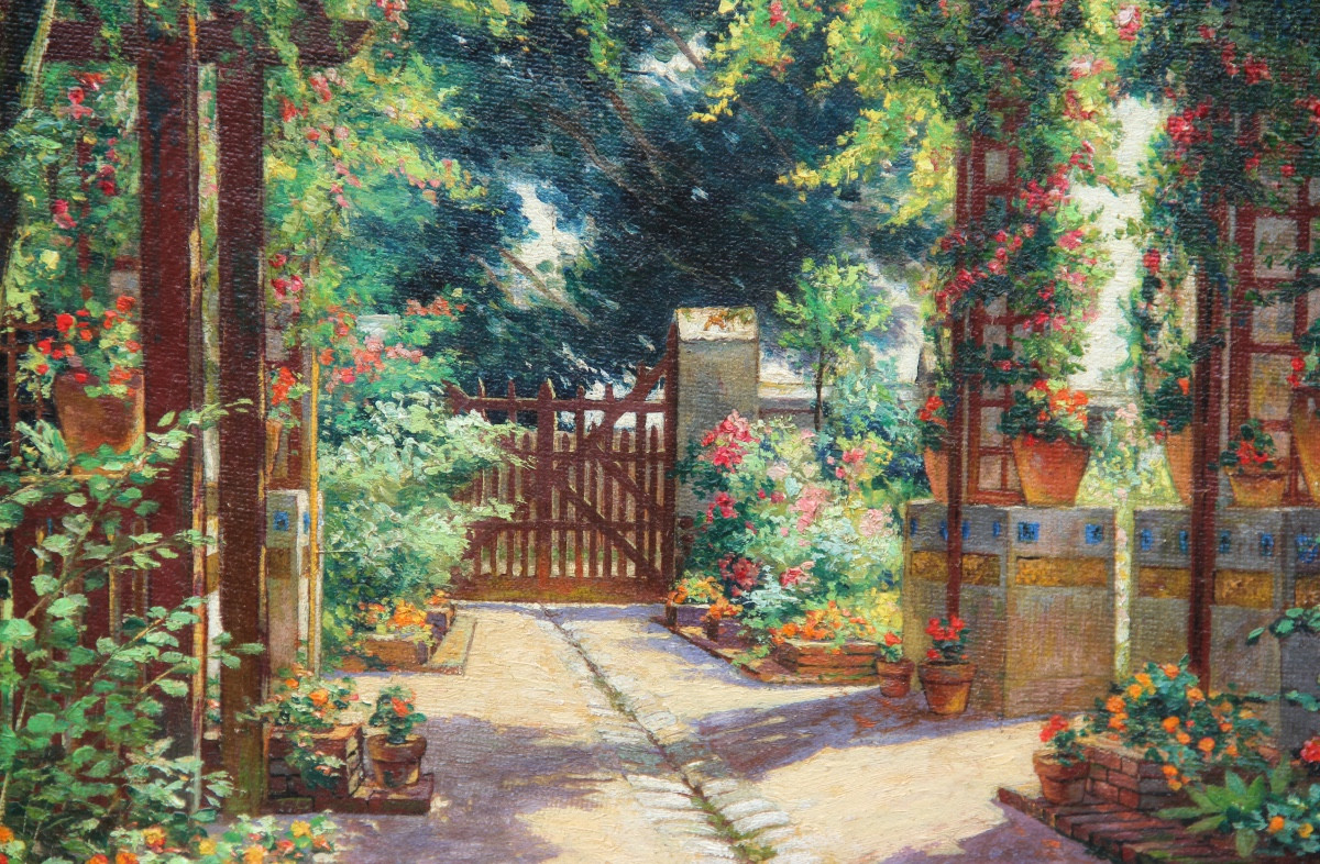 L'Allée FLEURIE par Pauline DELACROIX (1863-1912)-photo-2