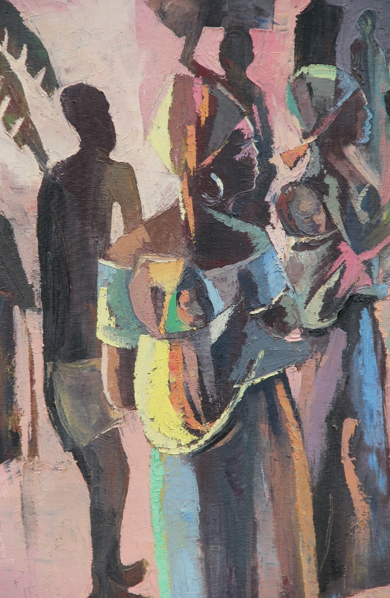 CONGO Scène de marché par Mupassi MEZO (1945-1991)-photo-3