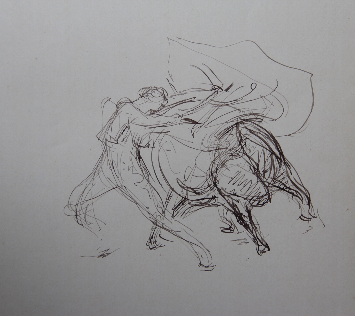 Bullfighting Scene By Victor Prouve (1858-1943)-photo-3
