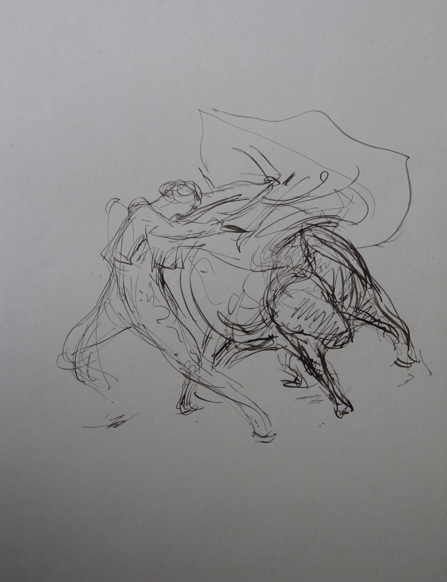 Bullfighting Scene By Victor Prouve (1858-1943)