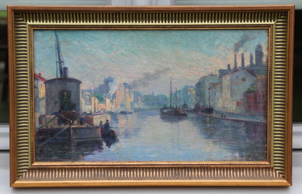 Tableau POINTILLISTE signé-photo-2