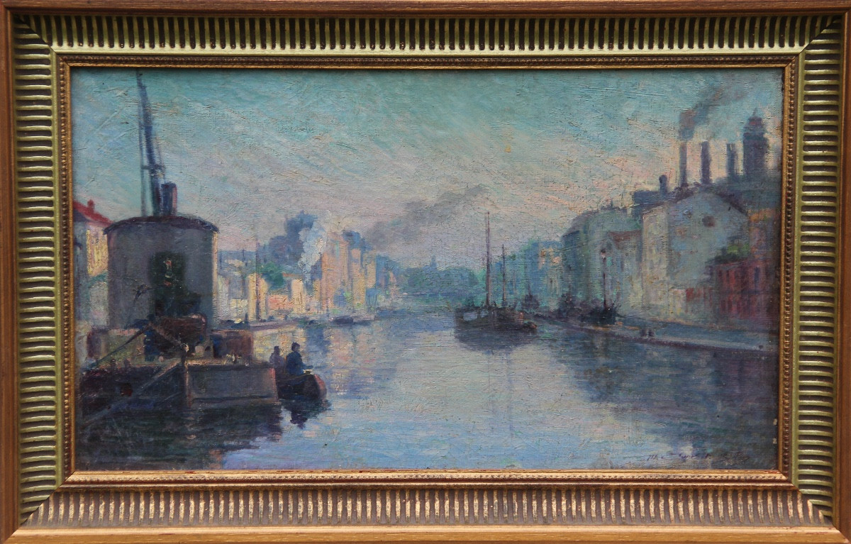 Tableau POINTILLISTE signé-photo-3