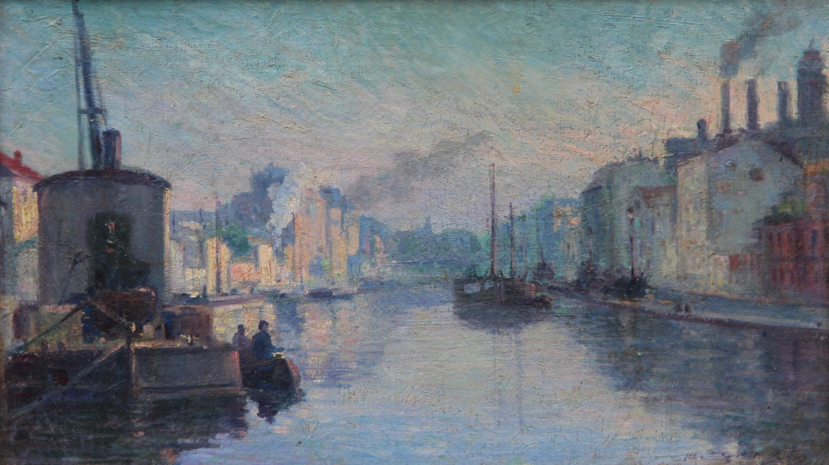 Tableau POINTILLISTE signé-photo-4