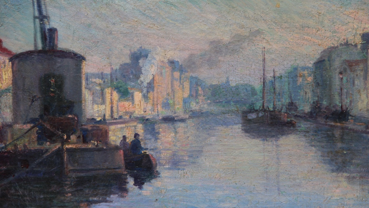 Tableau POINTILLISTE signé-photo-1