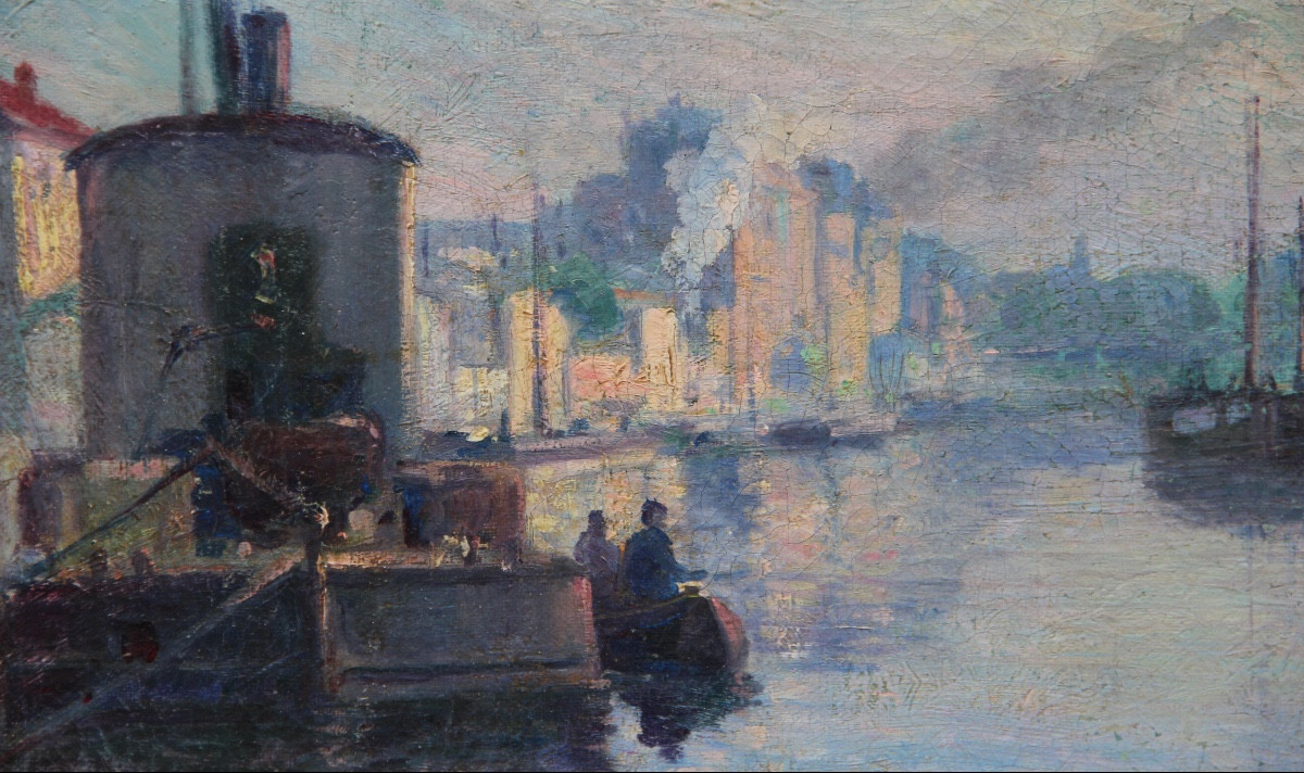 Tableau POINTILLISTE signé-photo-3