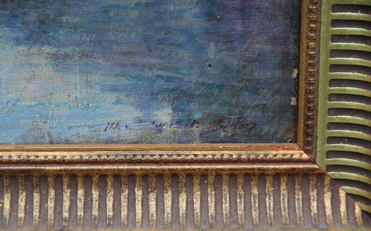 Tableau POINTILLISTE signé-photo-4