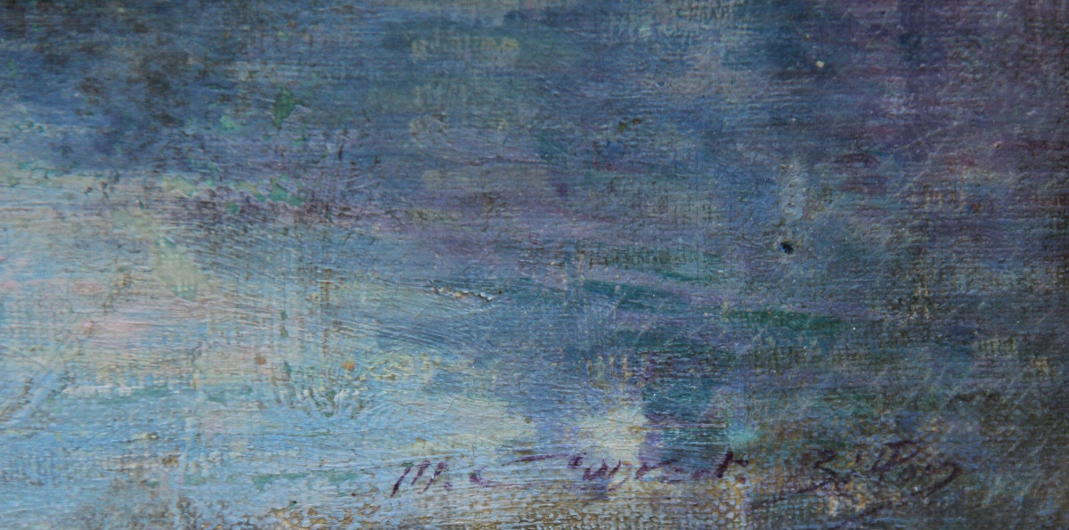 Tableau POINTILLISTE signé-photo-5