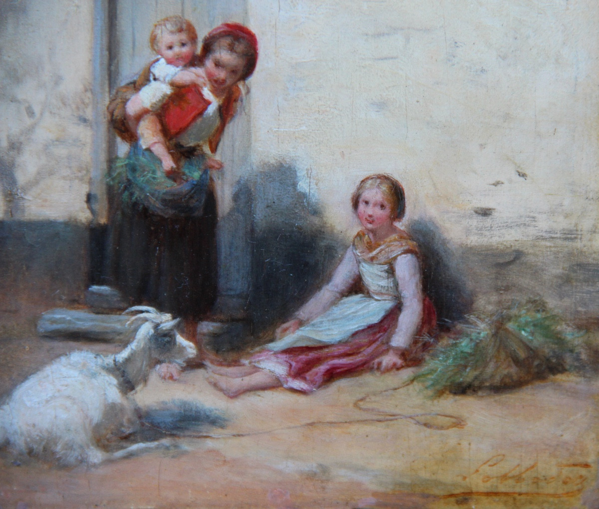 La Jeune Maman par Charles Auguste LOBBEDEZ (1825-1882)-photo-3