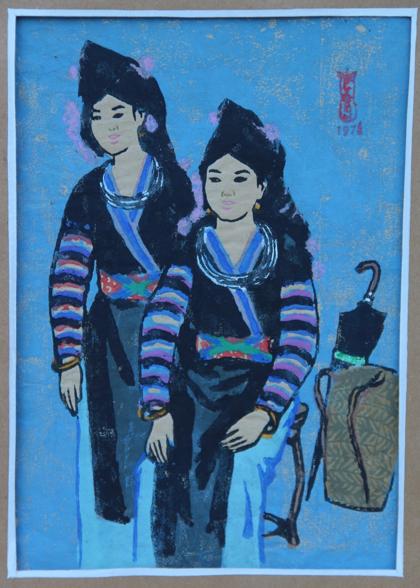 VIETNAM : Les deux Vietnamiennes par PHAM VAN DON (1917-2000)-photo-4