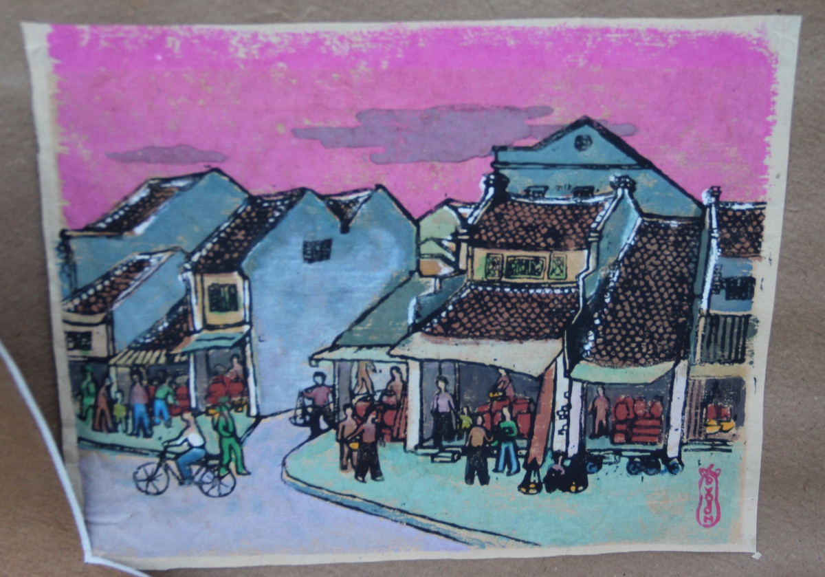 VIETNAM : La rue animée par PHAM VAN DON (1917-2000)-photo-2