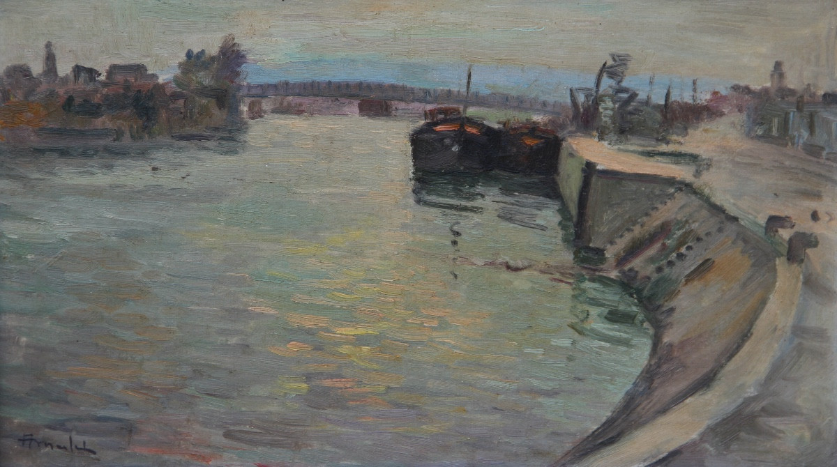 Bord de SEINE par Albert MALET (1905-1986)-photo-3
