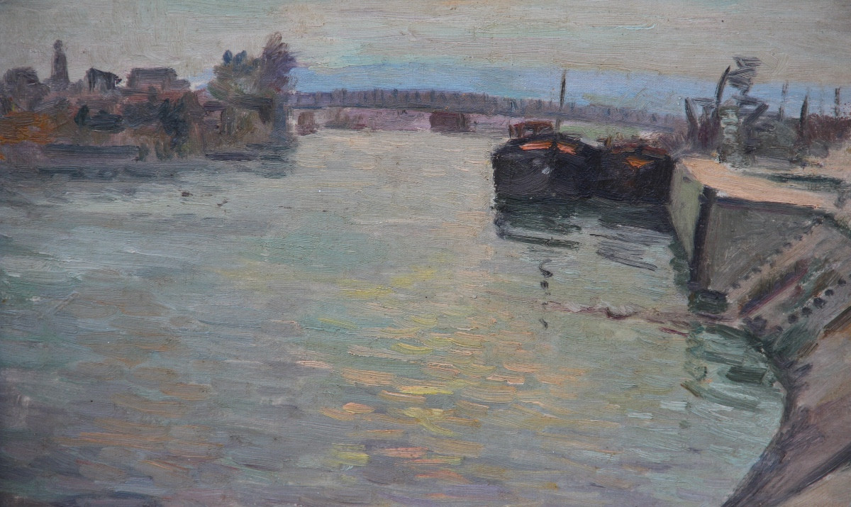 Bord de SEINE par Albert MALET (1905-1986)-photo-4