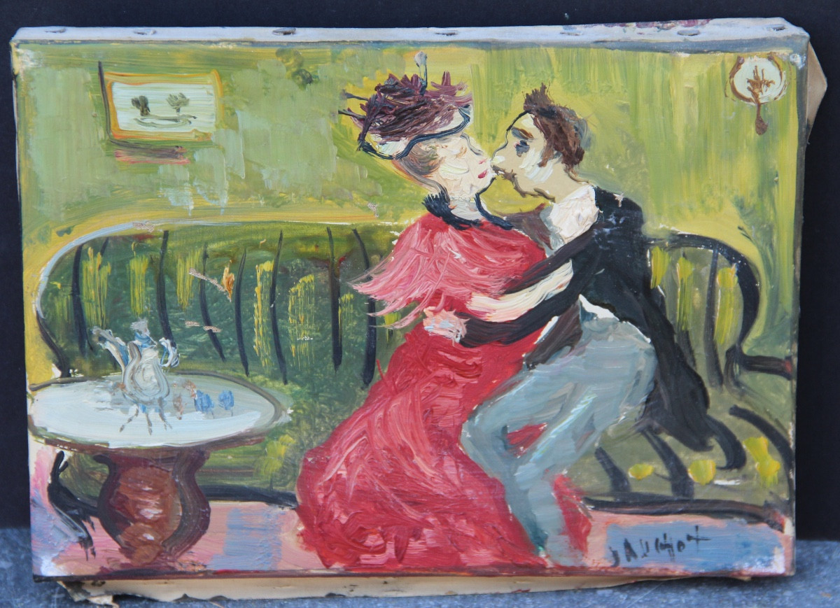 Le Couple Amoureux By Gabriel Dauchot (1927-2003)-photo-1