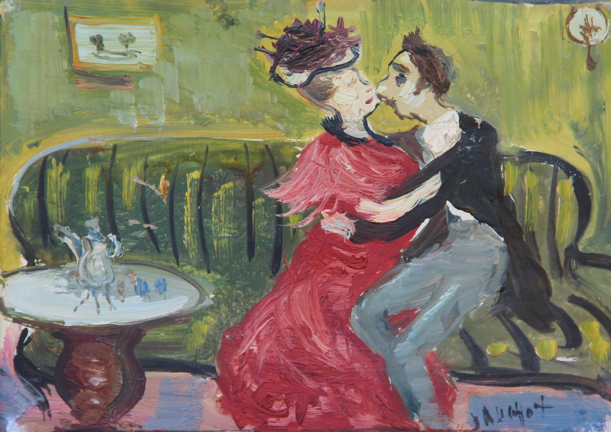 Le Couple Amoureux By Gabriel Dauchot (1927-2003)