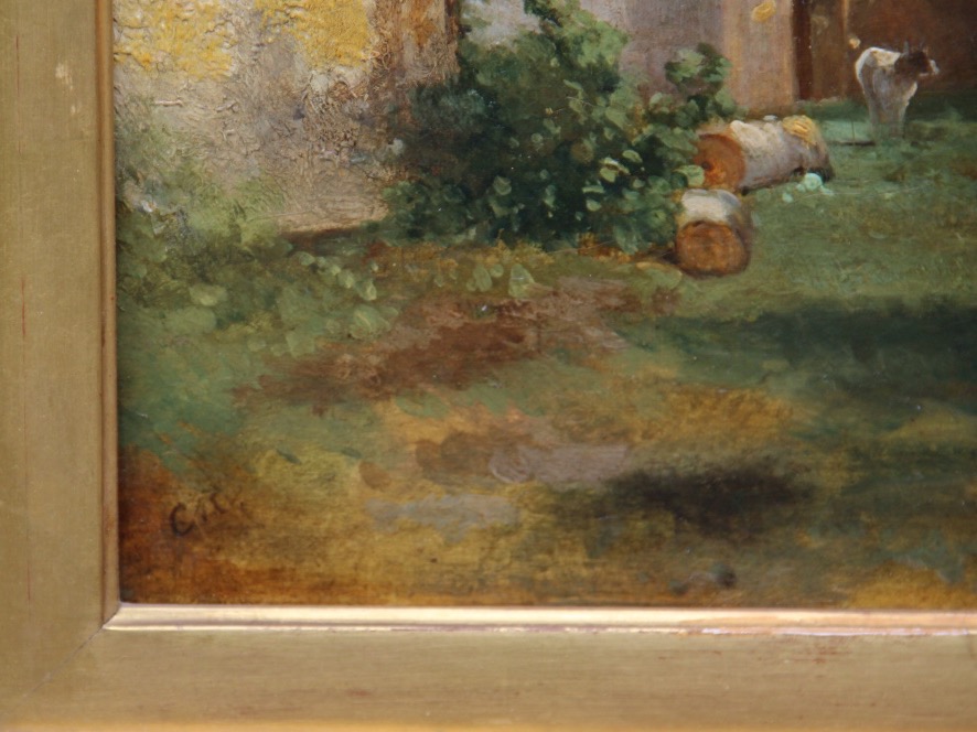 Paysage ensoleillé Ecole HOLLANDAISE XIXème signée-photo-2