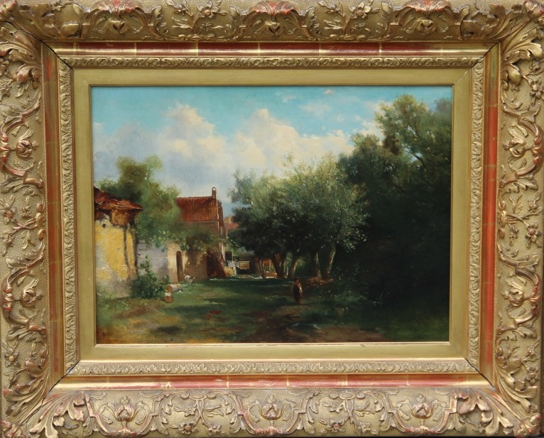 Paysage ensoleillé Ecole HOLLANDAISE XIXème signée