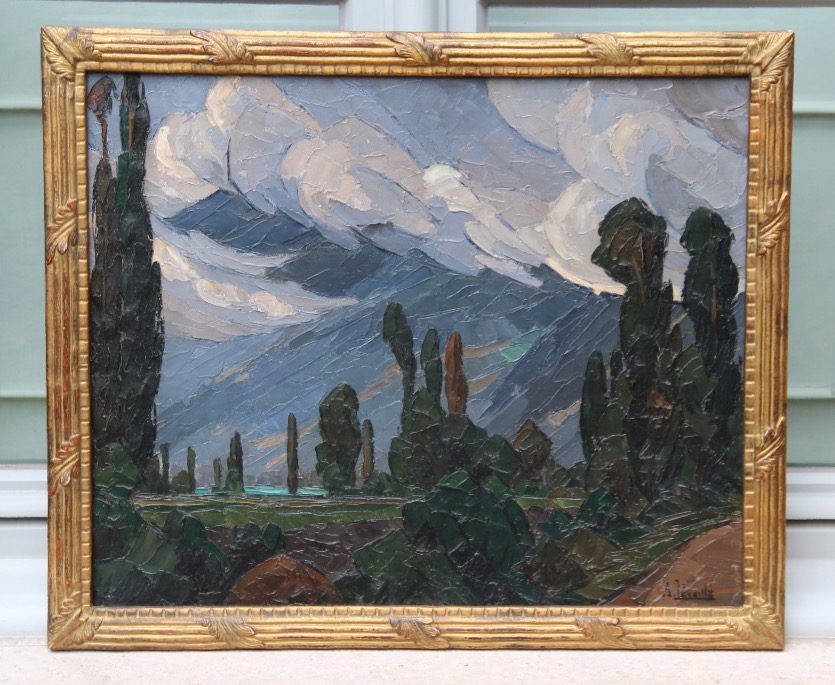 Paysage CUBISTE par André LEVEILLE (1880-1963)-photo-2