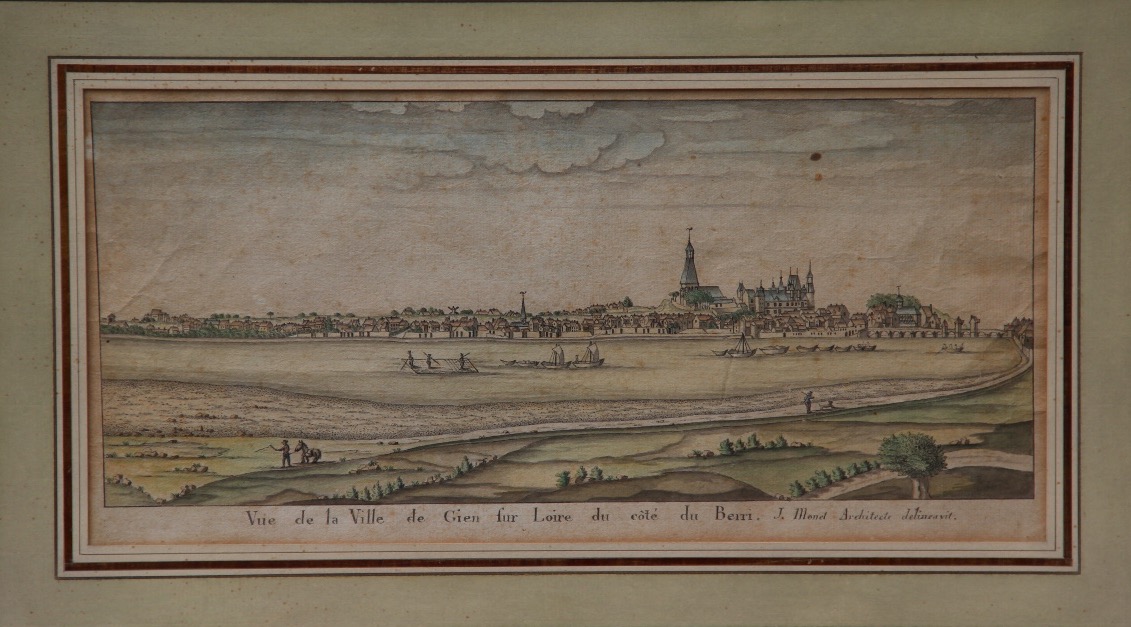 Vue de GIEN aquarelle XVIIIème-photo-2