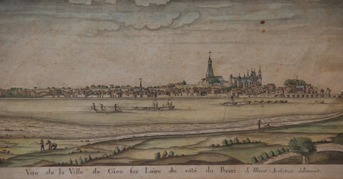 Vue de GIEN aquarelle XVIIIème-photo-4