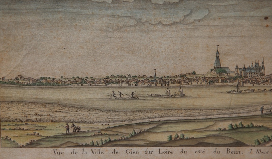 Vue de GIEN aquarelle XVIIIème-photo-1