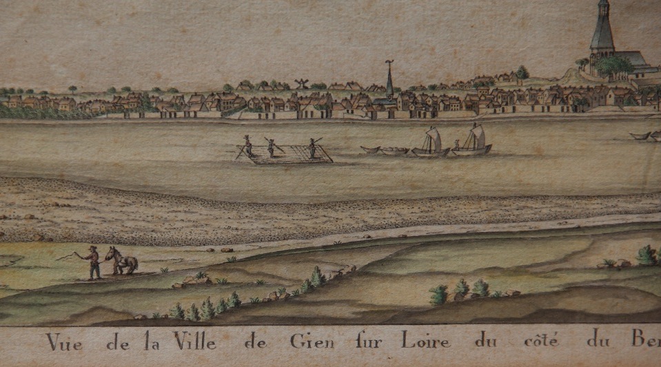 Vue de GIEN aquarelle XVIIIème-photo-2