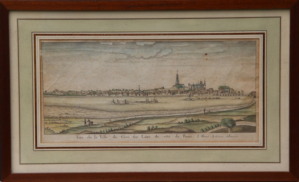 Vue de GIEN aquarelle XVIIIème