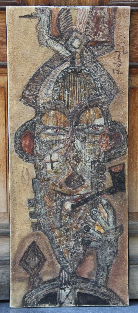 AFRICAIN à la pipe par Georges ADINGRA (1933-2005)-photo-2