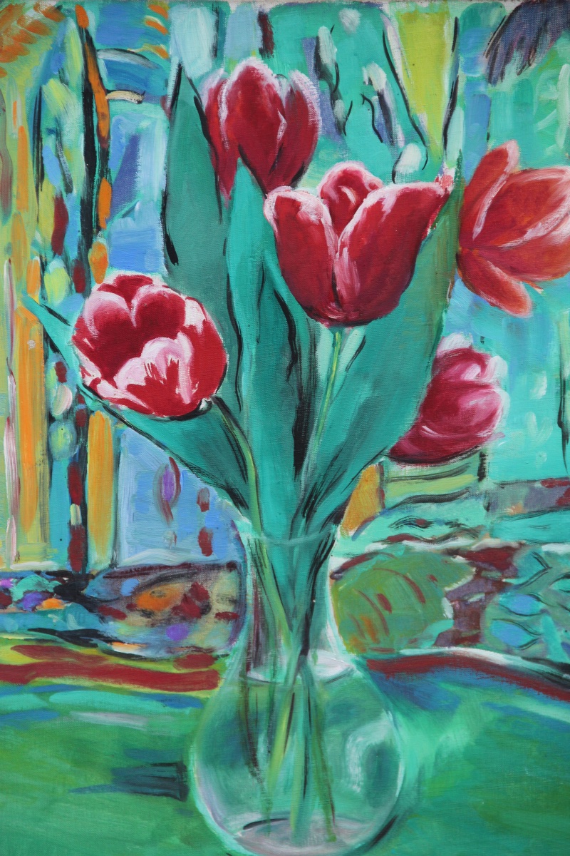 Les TULIPES ROUGES par Gustave LINO (1893-1961)-photo-4