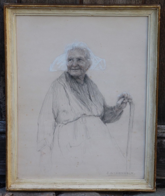 FEMME à la COIFFE par Jean SCHERBECK (1898-1989)-photo-3