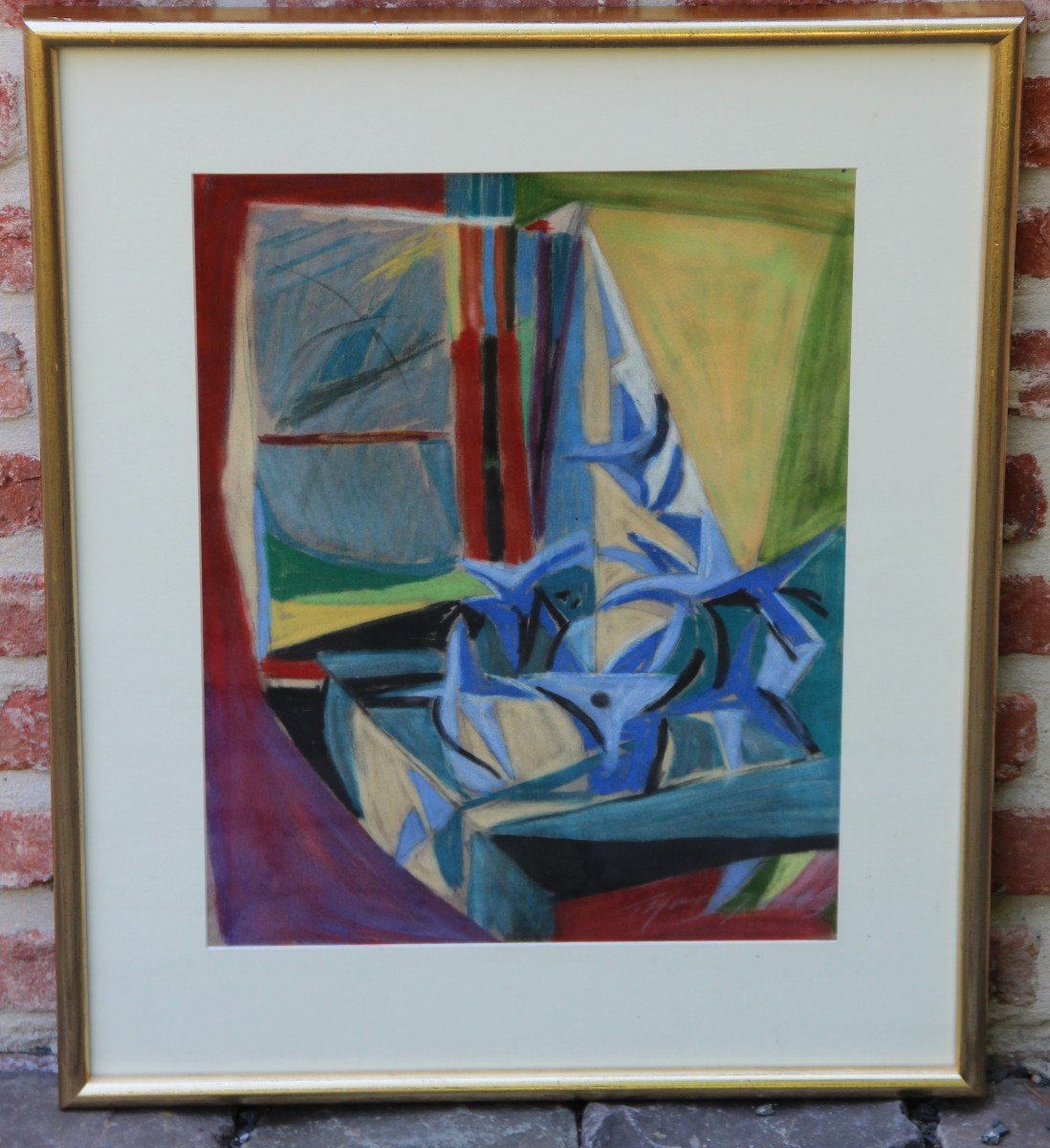 Cubist Composition Around 1930 Signed-photo-2