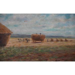 Haymaking By Lucien Lopez-silva (1862-?)
