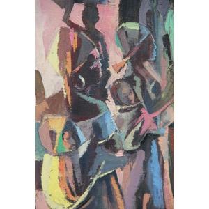 CONGO Scène de marché par Mupassi MEZO (1945-1991)
