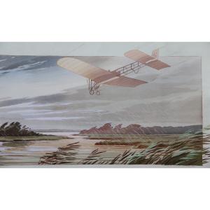 ROLAND GARROS à bord de son BLERIOT 1911