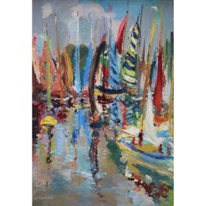 SUISSE : Les VOILIERS par Werner HARTMANN (1903-1981)
