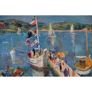 SUISSE : Sur le LAC  par Werner HARTMANN (1903-1981)