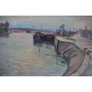 Bord de SEINE par Albert MALET (1905-1986)