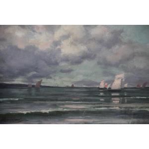 Sailing Vessels By Lucien Grandgerard (1880-1970)