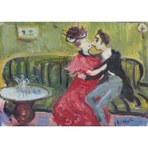 Le Couple Amoureux By Gabriel Dauchot (1927-2003)
